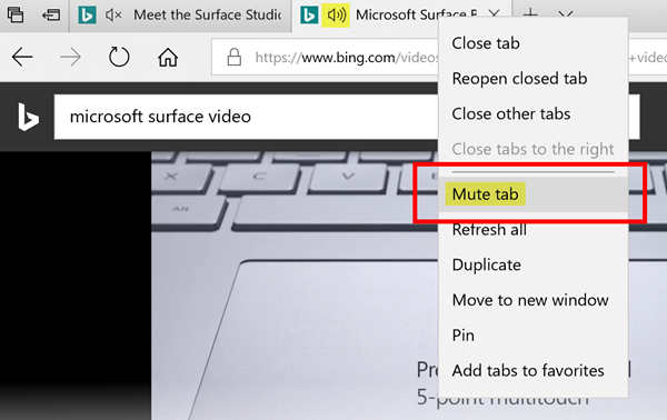 Microsoft Edge Tab Muting