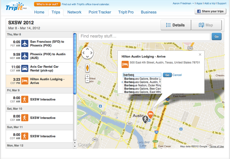 TripIt Screen