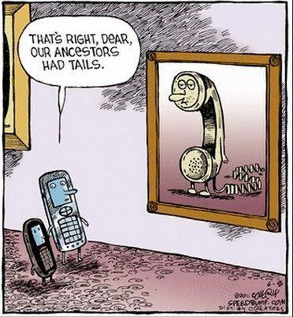 Funny comic - the history of phone devices