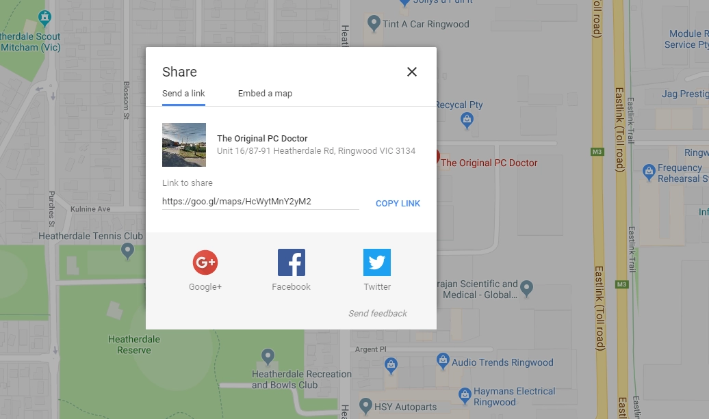 Google Maps - share