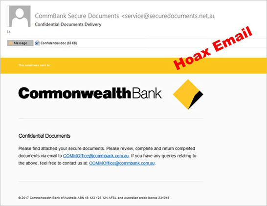 commbank phishing email