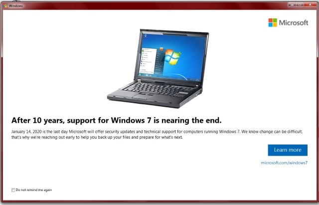 windows 7 end of support