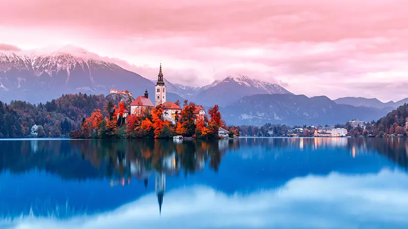 Slovenias most popular tourist spots breathtaking and pictaqure Lake Bled