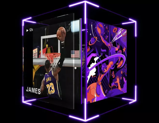 a GIF of a Lebron James slam dunk honoring Kobe Bryant