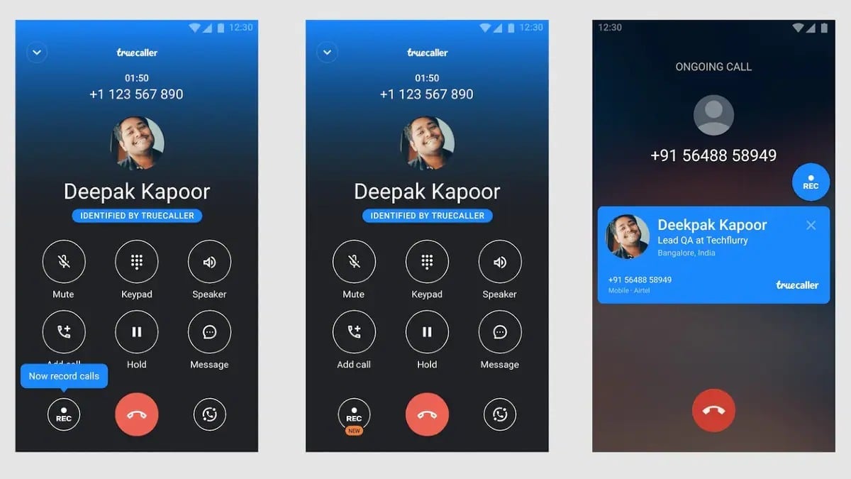 truecaller recording feature